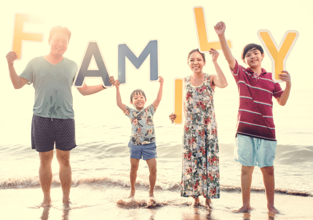 A family support path with light ahead